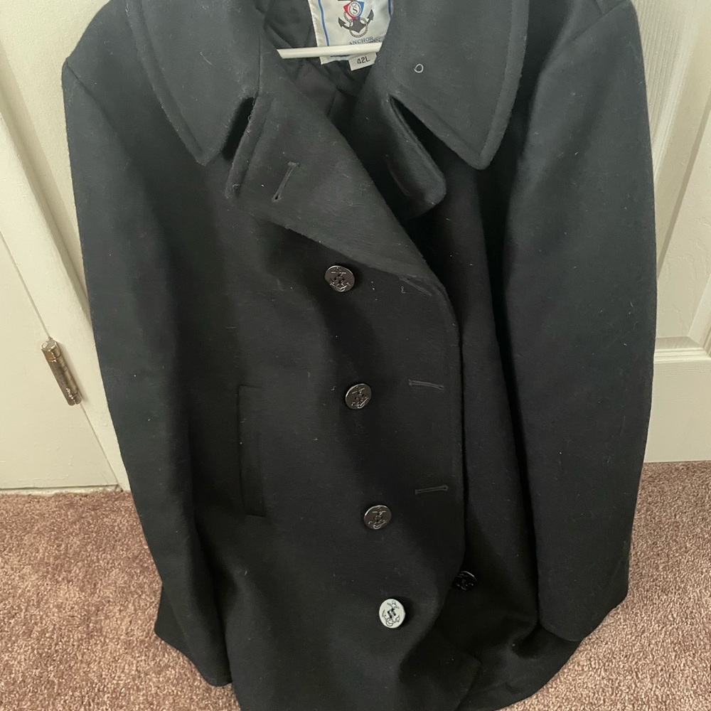 Sterling wear pea coat made in the USA. Only worn a couple of times. No damage.